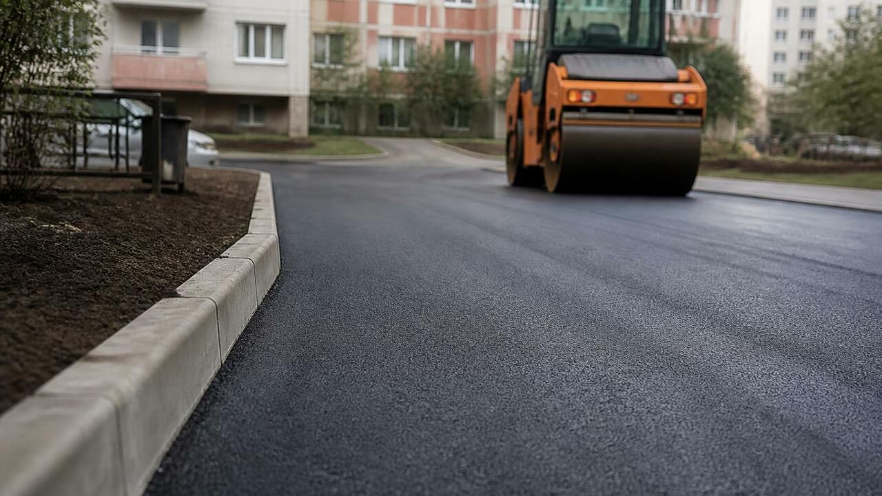 В Мурманске почти закончили ямочный ремонт дворов В Мурманске завершают ямочный ремонт дворов: го...
