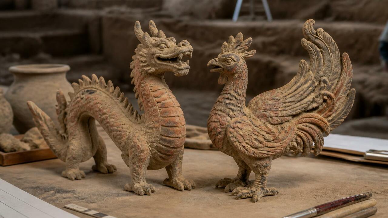 В Китае найдены фигурки дракона и феникса возрастом 4300 лет В Китае археологи нашли парные глиняные фигурки...