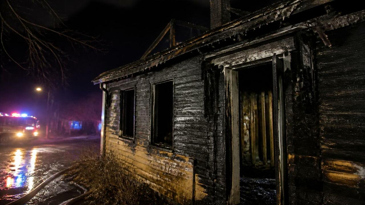 В Умбе ночью тушили пожар в нежилом доме Ночью в Умбе горел нежилой дом на улице Комсомо...