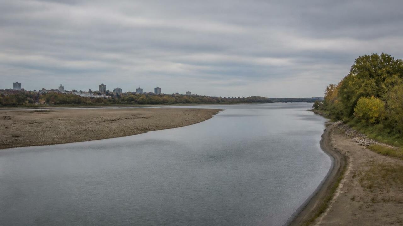 Уровень воды в Рейне у нидерландского Лобита ут...