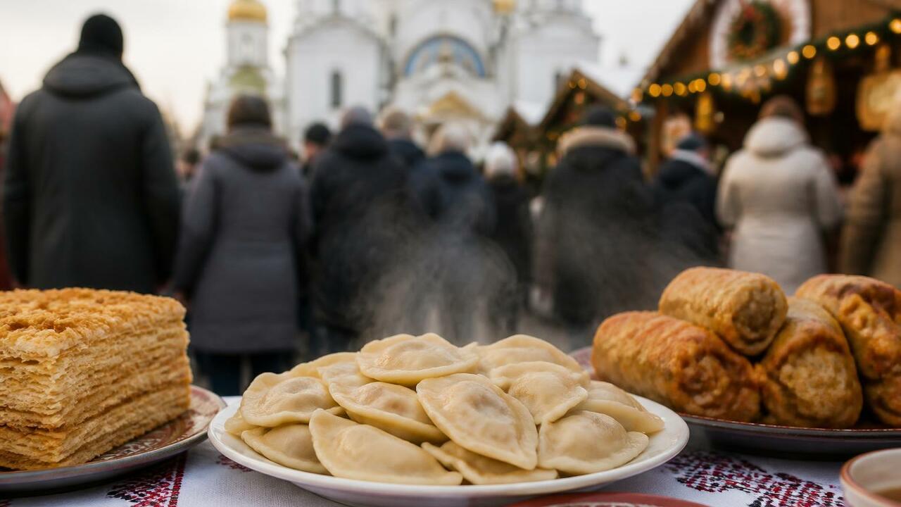Американцев в Вашингтоне угощают пельменями и голубцами на русском базаре Русский базар у православного собора в Вашингто...