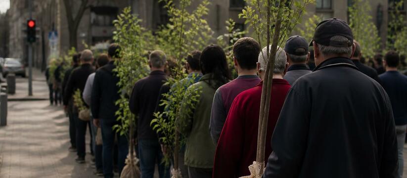 Мурманчане выстроились в очередь за саженцами «Зелёного рекорда» В Мурманске с аншлагом прошла акция «Зелёный ре...