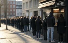 В Бухаресте сотни людей встали в очередь к киос...