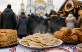 Американцев в Вашингтоне угощают пельменями и г...
